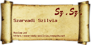 Szarvadi Szilvia névjegykártya