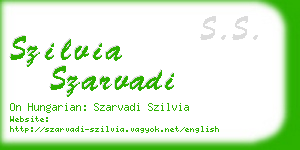 szilvia szarvadi business card